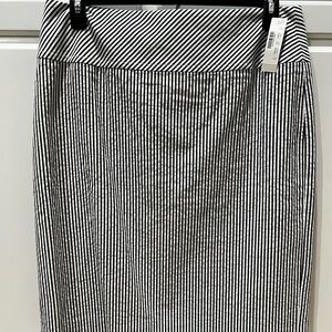 J.Crew Navy & White Seersucker Skirt Sz 14